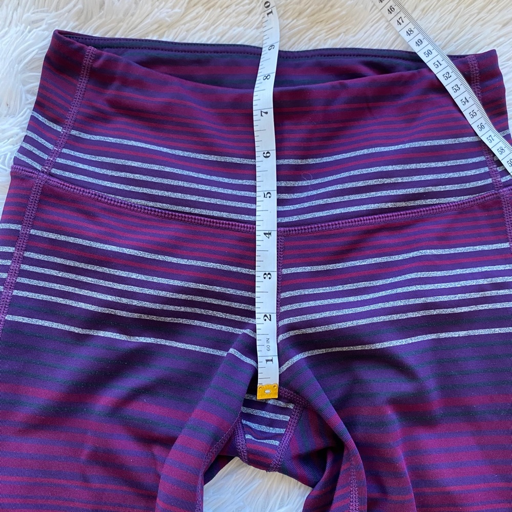 ATHLETA Colorblock Purple Striped Chaturanga Leggings 349333 Extra Small XS - Picture 10 of 11